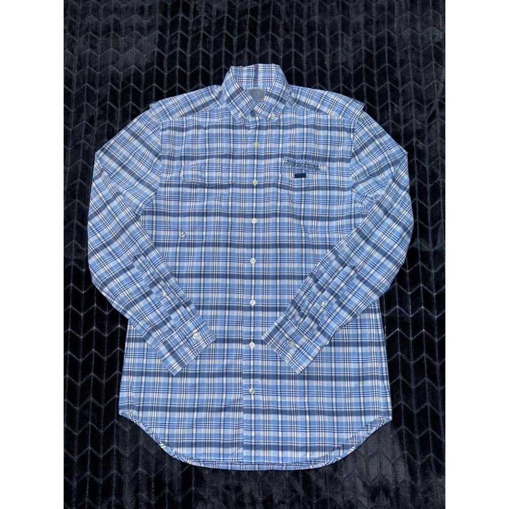Vineyard Vines Harbor Shirt Blue Plaid Button Down‎ Fishing Vented Back Sz XS